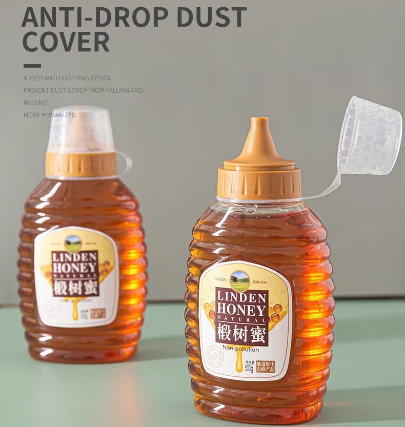 Factory wholesale PET 500/800/1000g sharp spout honey squeeze bottle