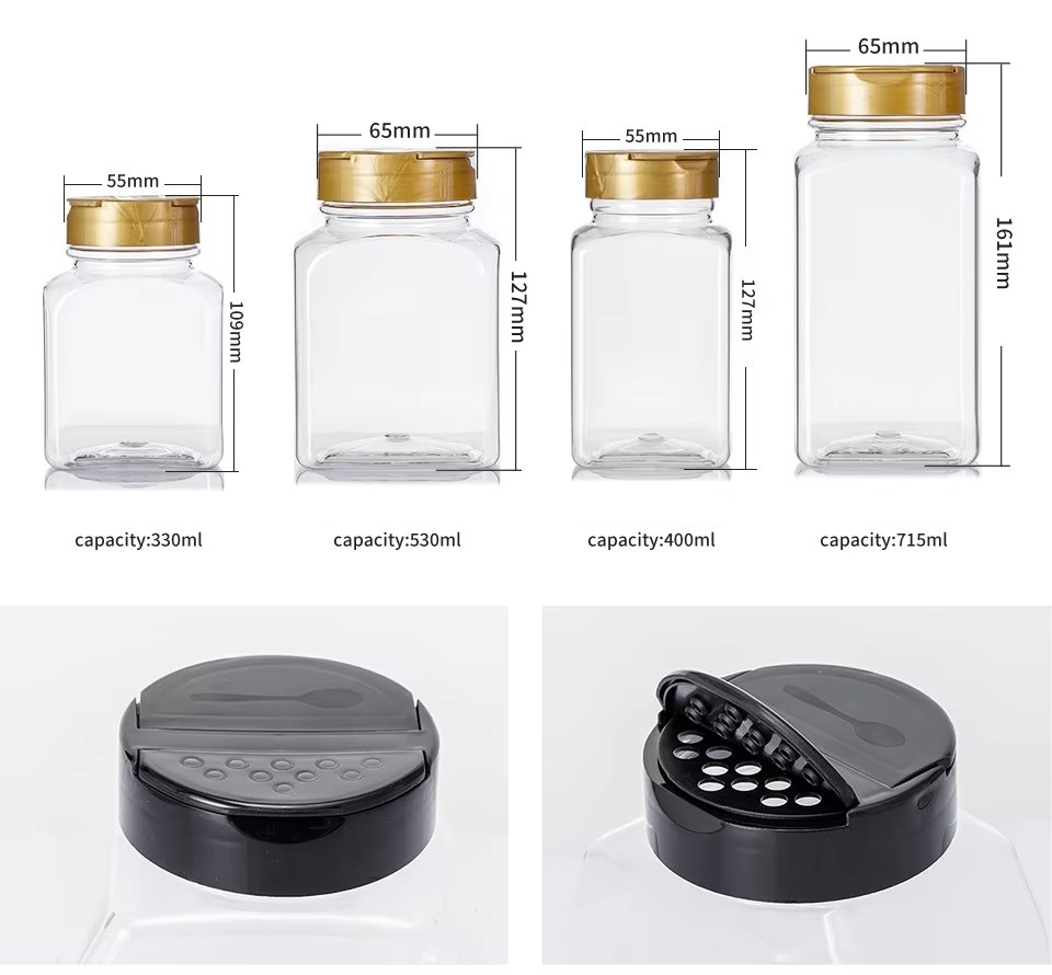 Spice Bottle Shaker bottle seasoning storage container with Flip Top Lid