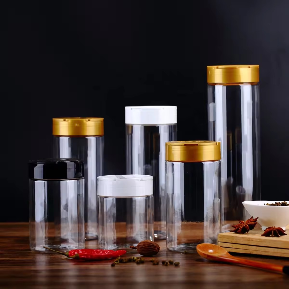 PET Plastic Seasoning Spice Bottle Jar for Wedding Favors