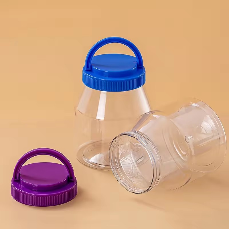 PET Round Container Candy Cookie Jar Clear Chocolate Bottle