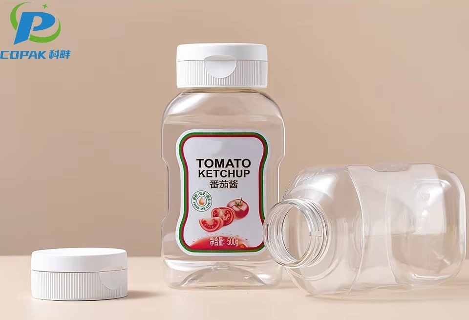10oz 12oz Honey Salad Squeeze Bottle Hot filled ketchup BBQ Chili Sauce Plastic bottles with flip lid