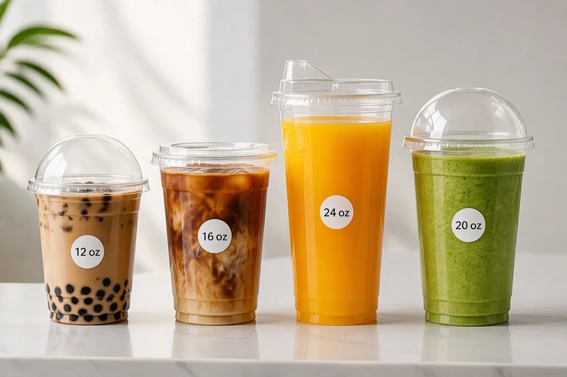 PET cups for iced coffee